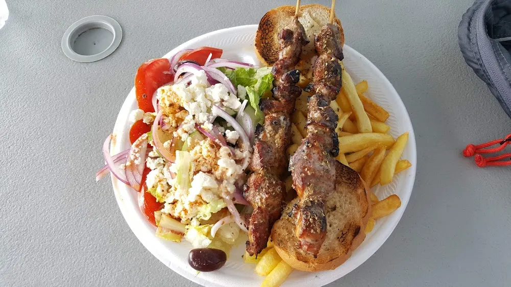 Pork Souvlaki Kabobs Plate
